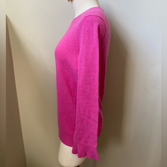 TALBOTS Lightweight Pink Wool Sweater Gold Buttons | Size Medium - Picture 2 of 16